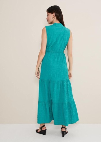 Phase Eight Anika Textured Sleeveless Dress Turquoise Canada | RUJKQZ-056